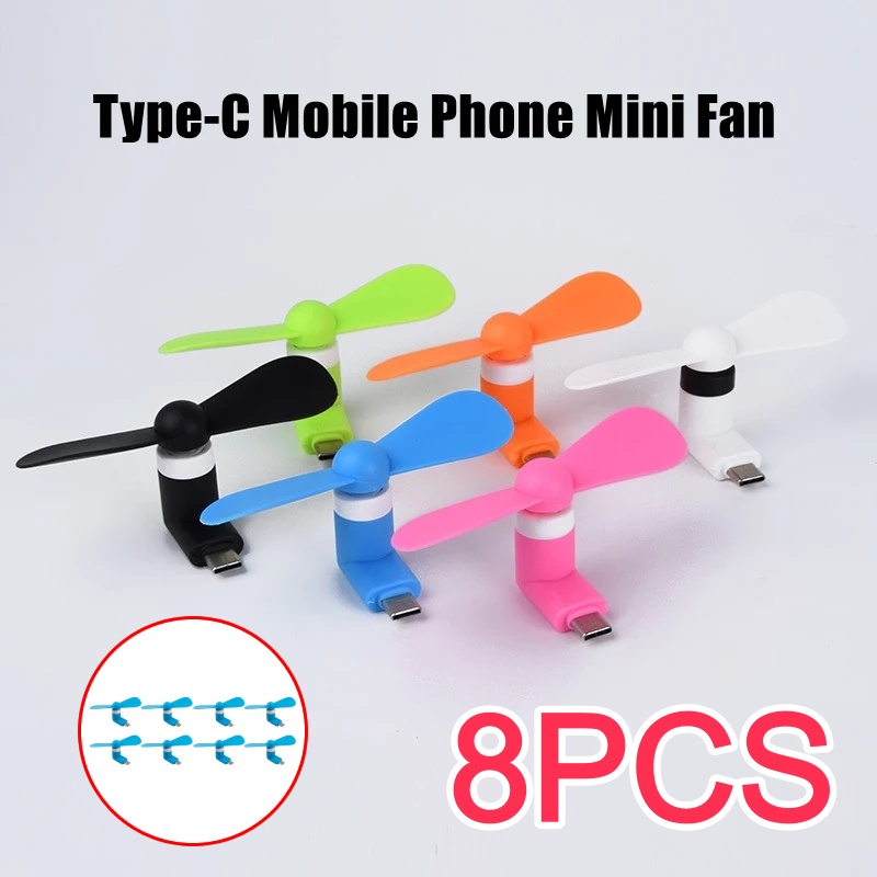 Micro Usb Cable - 8/4/2/1 stuks Type-C Mini draagbare microventilator,
