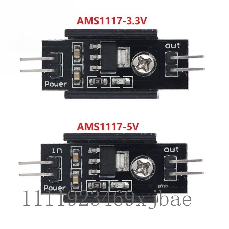 Ams1117 Module - AMS1117 DC-DC 3,3V/5V voedingsmodule met koellichaam