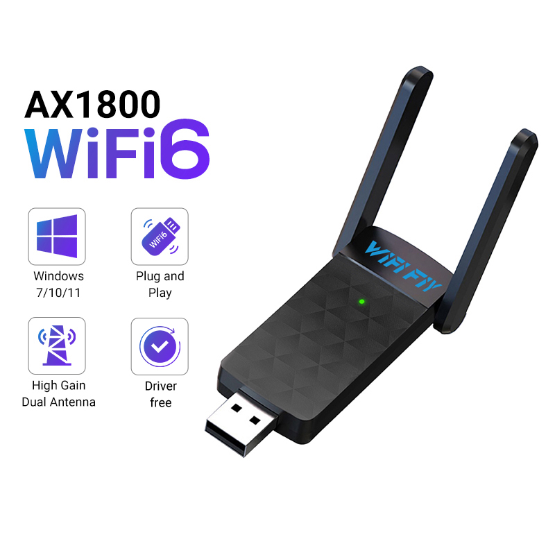Antenna 2.4Ghz - 1800 Mbps WiFi 6 USB Adapter