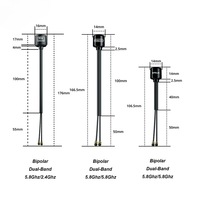 Antenna 2.4Ghz - Flywoo Bipolaire Dual-Band 5,8 GHz/2,4 GHz