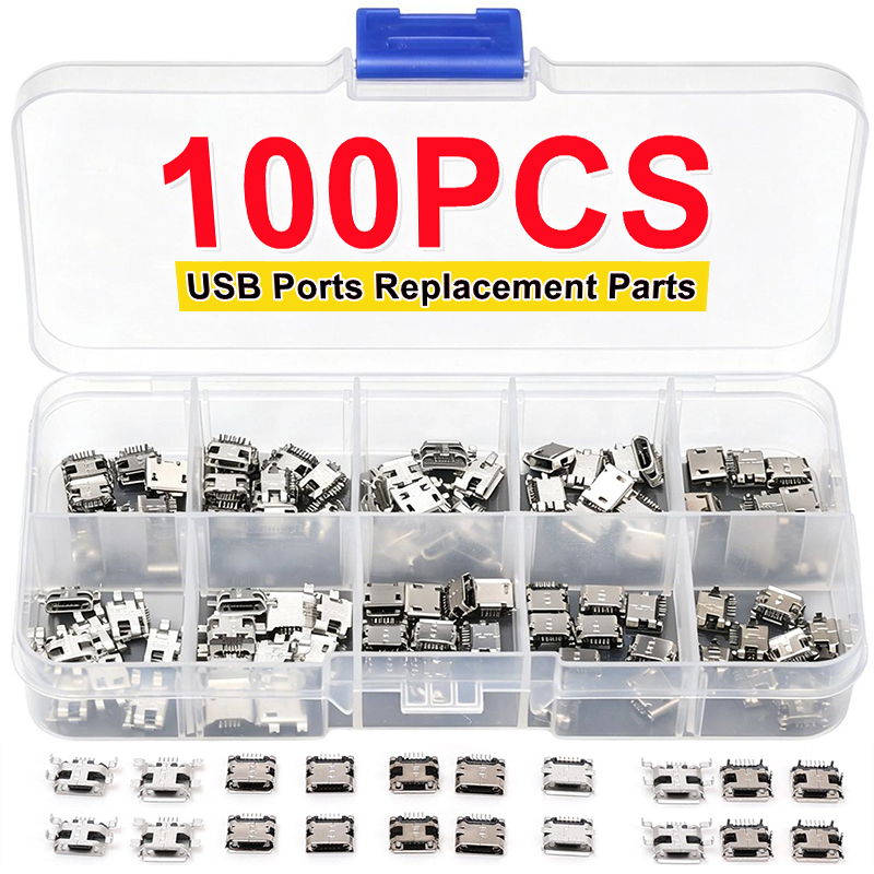 Micro Usb Cable - 100 stuks/verpakking 10 typen vrouwelijke 5-pins