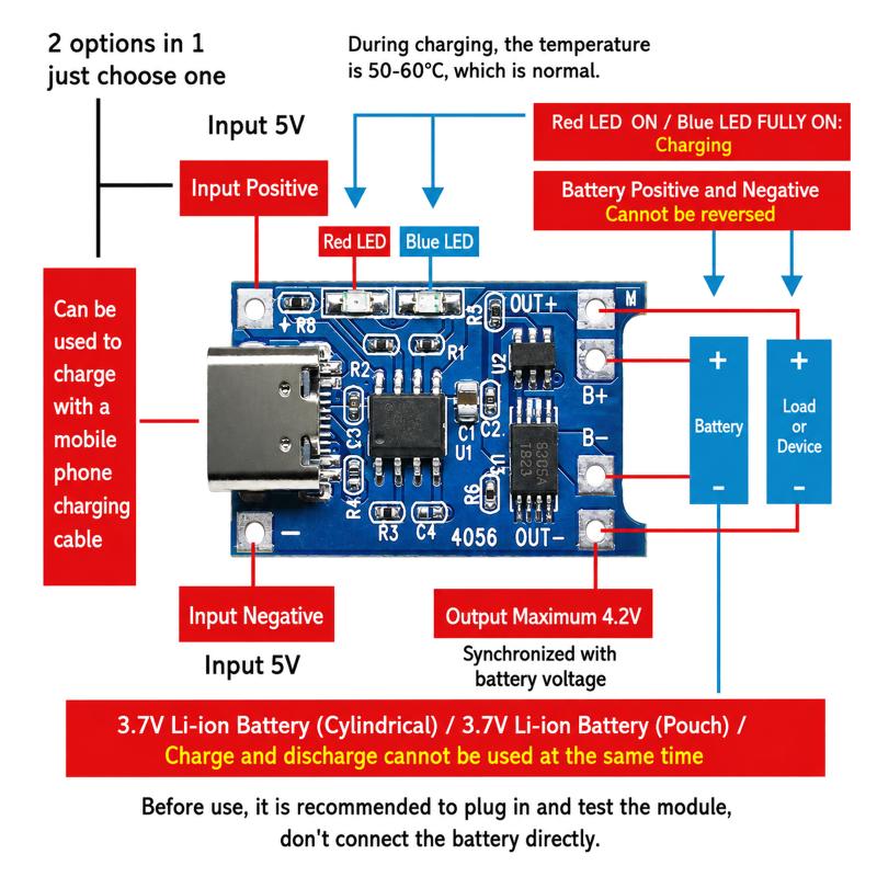 18650 TP4056 Lithium Batterijl - Tp4056 Module recensie en prijs