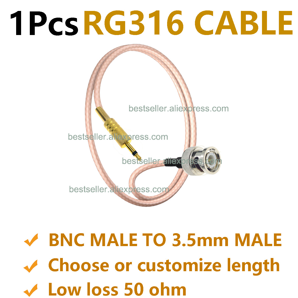 1 stks RG316 BNC Male naar 3.5 - Jumper Wire Kit recensie en prijs