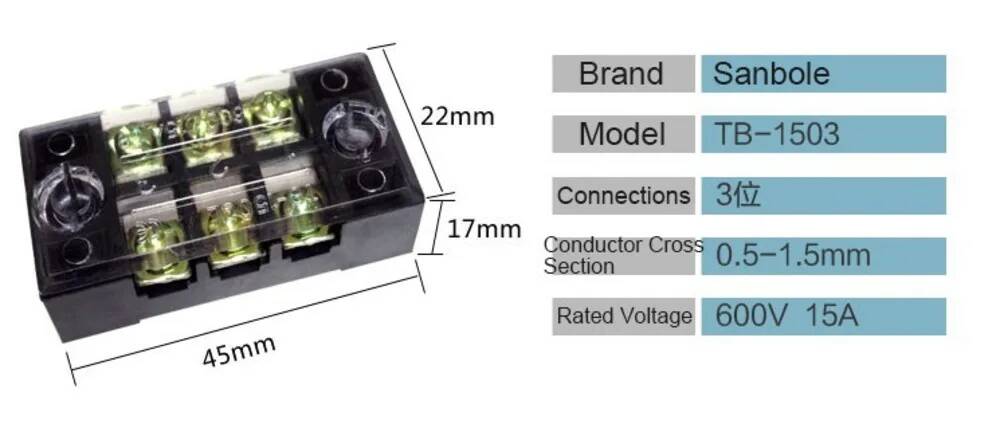 10 stks Dual Row Koper TB-1503 - Screw Terminal Block recensie en prijs