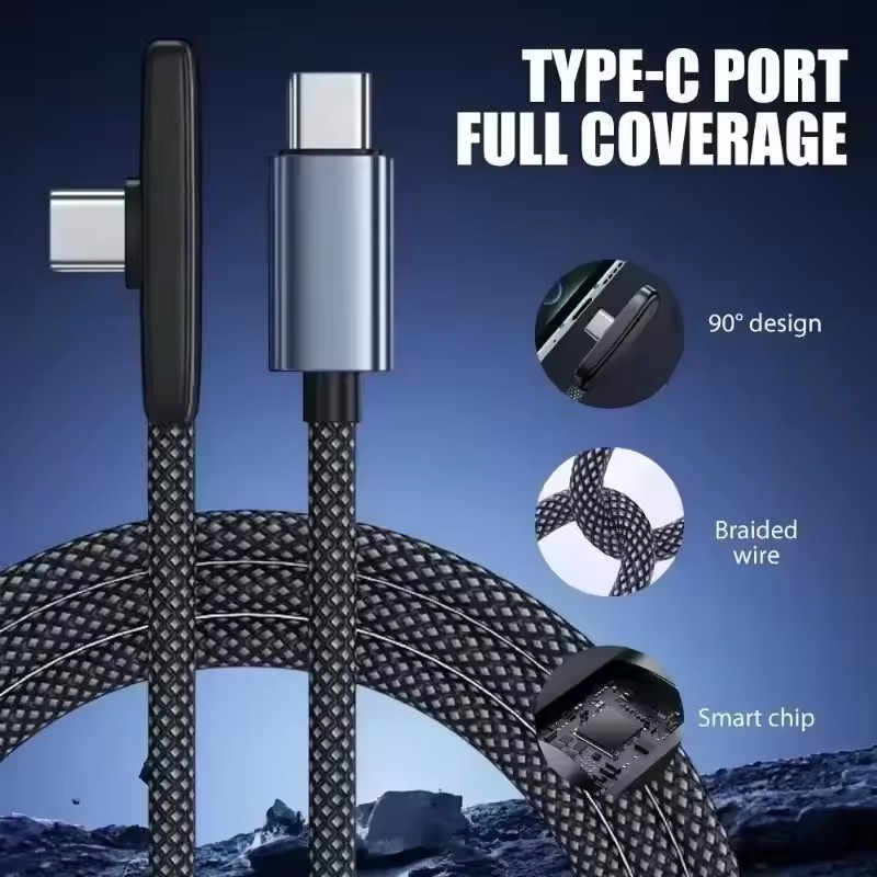 90 graden USB-C-kabel, 100W, v - Usb C Cable recensie en prijs